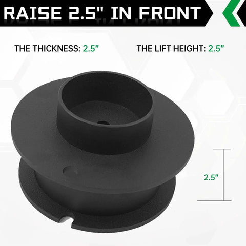 2.5 Inch Front Leveling Lift Kit For 2014 2024 Ram 2500 3500 4WD Heavy Duty Steel Spring Spacers With Shock Mounts image showing steel spacer