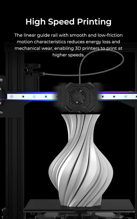 Upgraded Ender-3 Linear Rail Guide Kit MGN12 320mm installed on printer for ultra smooth motion and high precision printing