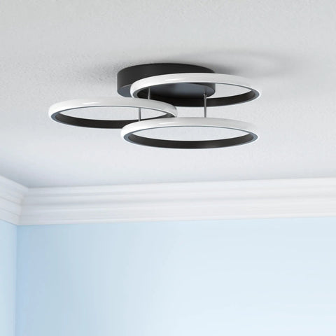 15.74 Inch Dimmable LED Flush Mount Ceiling Light With Remote Control 3000K To 6500K Three Color Dimming Circle Modern Chandelier
