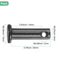 20 Pack Single Hole Carbon Steel Clevis Pins M6x20mm Flat Head For Mechanical Linkage Fixed Parts Ship Rigging Quick Assembly Reusable Link Hinge Pin Heavy Duty Hardware Fasteners, 6x20mm with 2mm hole