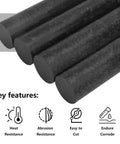 4 Pack 1.57 Inch Black Acetal Copolymer Rods 12 Inch Length Delrin Style Plastic Rods For No Mar Fixtures Bushings And Spacers High Density Hard Wear Resistant Engineering Grade Rods, black rods
