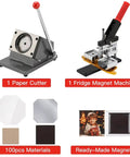 Sick 50mm Professional Badge Maker Machine Kit With Heavy Duty Steel Press And Paper Cutter For Making Custom Photo Magnets Buttons Pins Plus Keychains DIY Craft Projects Simple Assembly 100 Pcs Parts Bundle Legit Value For Money, 50mm steel press and paper cutter set