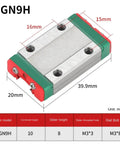 Dope Linear Rail Slide Kit From 100Mm To 500Mm With One Carriage 450Mm Rail Length Pro Grade Precision For CNC DIY Robotics Slick Motion And Accurate Positioning, MGN9H model dimensions shown