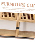 Close-up of 8 Pieces Rattan Furniture Clips Outdoor Sofa Sectional Connectors for patio keeping wicker sofas from sliding