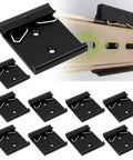 1.65 Inch Din Rail Mount Clip Snap In Universal Bracket For 35mm Din Rails Aluminum Alloy Relay Clip Heavy Duty Black Mounting Clip For Switches And Injectors 10 Pack