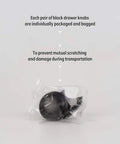 Individually packaged black cabinet knobs from 30 Pack Black Cabinet Knobs With Screws, 1-1/5 Inch Diameter 30mm Dresser Drawer Knobs For Kitchen Cabinets Wardrobe Closets, Modern Hardware Pulls Set For Quick Updates