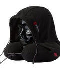 Hooded Travel Pillow With 360 Neck And Head Support, Memory Foam, Adjustable Light Blocking Hood, Ultra Soft Micro Fleece, Carry Bag Included, Built For Car Or Plane Sleep On The Go, front view