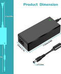 12V 5A Security Camera Power Supply With 8 Way Splitter Cable dimensions showing length and connector size