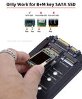 Super Slick Dual M.2 Msata Mini Sata Ssd To 2.5 Inch Sata Hdd Hybrid Enclosure Housing showing B+M key SATA SSD compatibility.