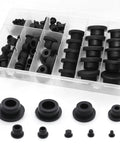 85 Pieces Silicone Rubber Plugs Set In 9 Sizes Black Round Hole Stoppers Waterproof Sealing Plugs in box