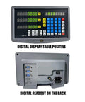 Front and back view of Three Axis Digital Readout DRO for Milling Lathe with SNS-3V Panel, showing digital interface and ports.