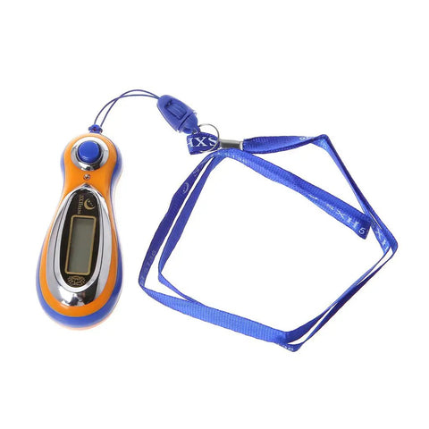 Totally Reliable One-Handed Electronic Tally Counter With Loud Chant Voice, smooth mechanical press and blue strap, easy for counting.