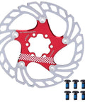 203mm Floating Disc Brake For Mountain Bikes With CNC Precision, Dual Material Construction, Red and Silver Finish