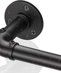 Close-up of Beefy Black Curtain Rods For Windows 66 To 120 Inches, Industrial 1 Inch Rustic Pipe with water droplets on matte finish.