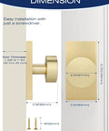 Two Pack Brushed Gold Dummy Door Knobs For Interior Doors Non Functional Decorative Handles For Closets And Pantries Single Side Install Zinc Alloy Build For Easy Push Pull Access, 4.72in dimension
