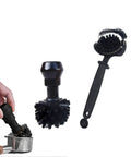 2 Pack Espresso Coffee Machine Cleaning Brush Set For 58mm Portafilter, Group Head And Shower Screen Cleaning Tools, Pro Grade Home Barista Maintenance For Efficient Deep Cleans. Black nylon brush set shown cleaning a portafilter