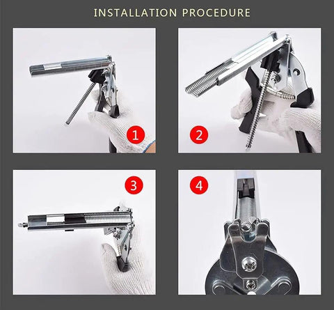 Installation process for Type M Hog Ring Pliers Kit With 2400 M Clips For Fence Fastening And Upholstery Installations.