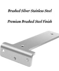 Heavy Duty Hidden L Brackets for Wood Shelves, brushed silver stainless steel finish