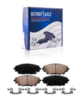 Ceramic brake pads and kit components for Brake Kit For 2014 2015 2016 Mazda 3 Sport With 11.02 Inch Front Rotors And 10.43 Inch Rear Rotors