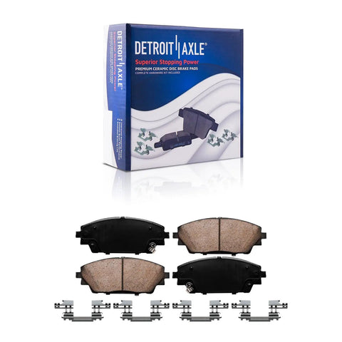Ceramic brake pads and kit components for Brake Kit For 2014 2015 2016 Mazda 3 Sport With 11.02 Inch Front Rotors And 10.43 Inch Rear Rotors