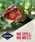 Person holding Red Flame Torch Fuel Citronella Scented Ready To Use No Spill No Mess 8 Ounce Container in an outdoor setting