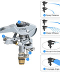 Heavy Duty Metal Impulse Sprinkler Head With Half Inch NPT Thread, Pulsating Sprinkler for lawn, yard, and garden; front view.