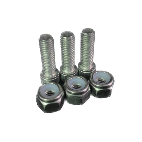 Joystick Rod End Repair Kit For Front Loaders With Replacement Rod Ends And Hardware, quarter-inch shafts and 1/4-28 threads, bolts and nuts