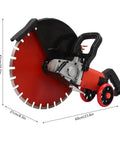 Heavy Duty Electric Concrete Saw With Four Thousand Watt Motor And Industrial Diamond Blade For Cutting Granite Porcelain Wood And Masonry 60cm size