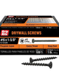 Heavy Duty Coarse Thread Drywall Screws With Phosphate Coating For A Boss Finish and Rock Solid Wall Holds, 1lb pack with 189 screws.