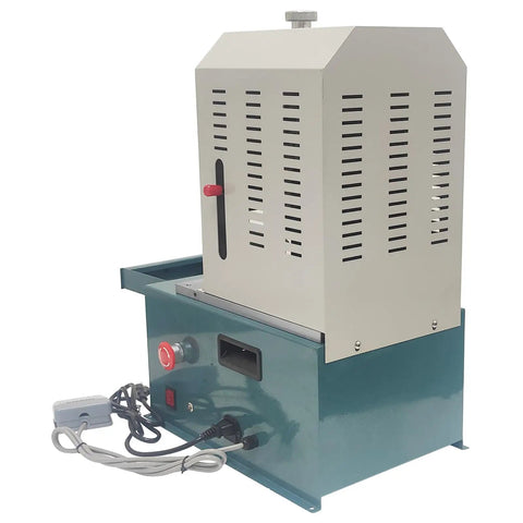 Heavy Duty Electric Corner Rounder With Smooth Foot Pedal And Quick Swap Blades For Paper Vinyl Plastic Film Trimming side view of machine