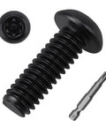 1/4-20 X 3/4 Button Head Torx Security Screws 304 Stainless Steel Black showing 1 screw and TT27 bit for outdoor use.