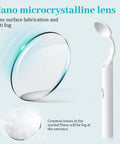 Two Piece LED Lighted Dental Mirror with Anti Fog Curved Angle for Easy Mouth Inspections, Bright LED Light, Pro Grade Tool for Dentist Offices and DIY Home Care, Non Toxic Clear View, Simple Clean and Reuse White, white anti-fog curved dental mirror