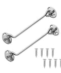 Heavy Duty Two Pack Eight Inch Gate Hook And Eye Latch Rock Solid Stainless Steel Security Latch For Outdoor Barn Door Privacy Bolt with screws