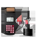 Heavy Duty Digital Leeb Hardness Meter Portable Testing Device For Steel And Cast Iron With Slick Calibration And Top Tier Accuracy, displaying screen and probe.