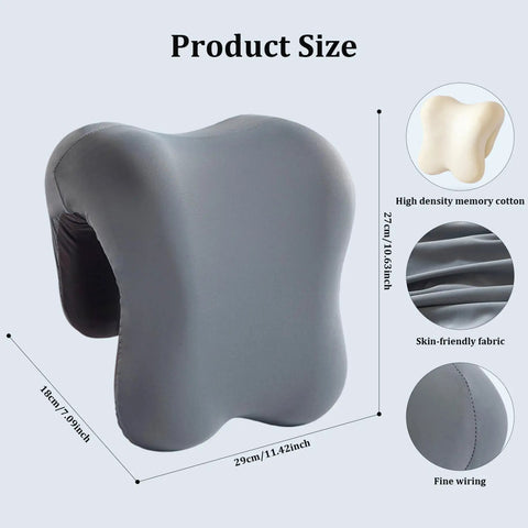 Ergonomic Memory Foam Headrest Pillow With Soft Polyester Spandex Cover Adjustable Neck And Back Support For Office Chairs