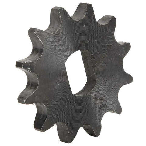 Heavy Duty 12 Teeth Metal Motor Sprocket, solid steel, 12x17mm bore, for go karts and mini bikes with 428 chain setup.