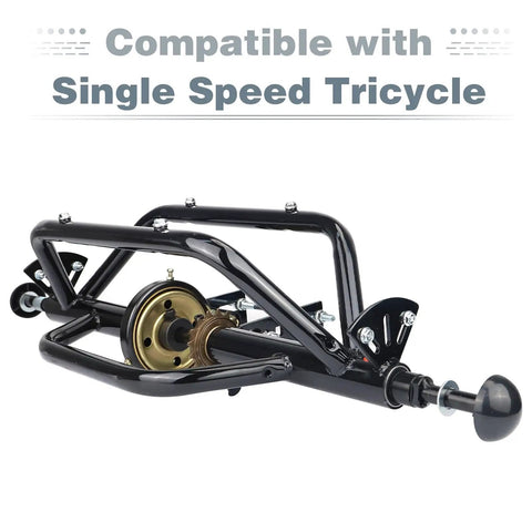 Single Speed Rear Axle Conversion Kit For 20 24 26 Inch Tricycles And Three Wheel Bikes Five Eighths Inch Hollow Hub Axle High Carbon Steel Fits Band Brake Beefed Up Heavy Duty Replacement For Hollow Hub Wheels, black axle kit