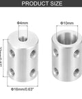 Beefy Steel Shaft Coupler For Motors And 3D Printers 4mm To 10mm, 22mm Long 16mm Diameter Encoder Joint, Heavy Duty DIY Connector Reducing Shock And Noise, Includes 8 M4 Screws, 2 Pieces; size diagram