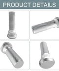 Detailed view of Five Piece Wheel Lug Bolts Kit, 49mm Long, M12x1.5 Steel Lug Bolts For Most Cars, Hub Screws Replacement OEM