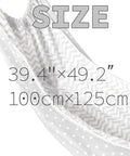Chill Nylon Baby Hammock Swing For Indoor Or Outdoor Use, Grey 100x125cm with polka dot and chevron design highlighting size
