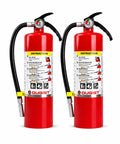 Two Heavy Duty Abc Dry Chemical Fire Extinguishers, five pound, portable safety gear for house office and car.