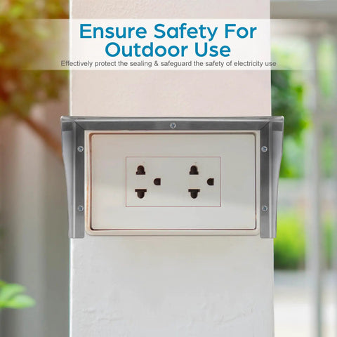 Tough As Nails Stainless Steel Doorbell Cover Plus Weatherproof Electrical Outlet Protector Shield Box For EV Charging Stations, 20x12x12cm, outdoor outlet protection.