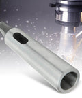 MT3 to MT2 taper reducing adapter, drill sleeve in gray metal, side view
