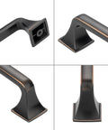 Oil Rubbed Bronze Big Square Foot Cabinet Arch Pull Handle With 3 Inch Spacing 76mm 10 Pack detail showing base and corners.