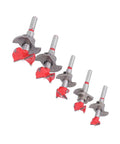 Top Shelf Forstner Drill Bit Kit For Precision Woodworking And Furniture Crafting Features Five Rock Solid Hole Cutters sized 15-35mm, showing five durable alloy drill bits.