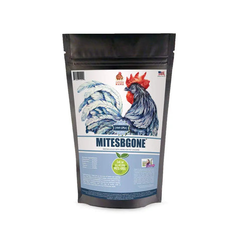 All Natural Nesting Herbs For Chickens To Fight Mites And Lice In Coops And Dust Baths With Fresh Scent Non GMO Soy Free 16 Oz Pack For Healthier Hens with rooster illustration