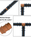 Half Inch Drip Irrigation Fittings Kit With Half Inch Tubing 18 Pieces Barbed Connectors Including 6 Tees 6 Couplings 6 Elbows