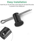 Beefy 4 Pack Single Hole Clevis Pins M10x16mm Carbon Steel Flat Head for Mechanical Linkage Fixed Parts Ship Rigging and Link Hinge Systems Reusable Heavy Duty Fasteners for Agriculture Aviation and Construction, inserted with cotter pin