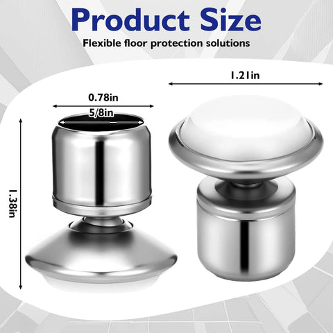 16 Pcs Five Eighths Inch Swivel Glides With Beveled Ferrule for Stacking Chairs, Nickel Plated, Side View