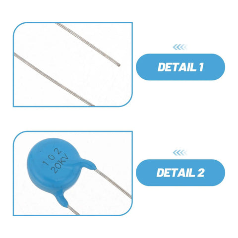 10Pcs Capacitor Assortment Kit for Electronics Repair and Maintenance Pro Grade Selection for Industrial Control Boards and Power Supplies Great for TV and Audio Gear Monolithic Ceramic Capacitors for Circuit Board Replacements Sky Blue, blue disc capacitor with long wire leads
